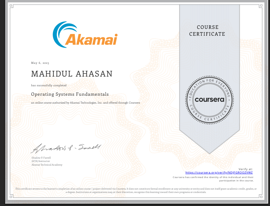 Operating Systems Fundamentals Certification